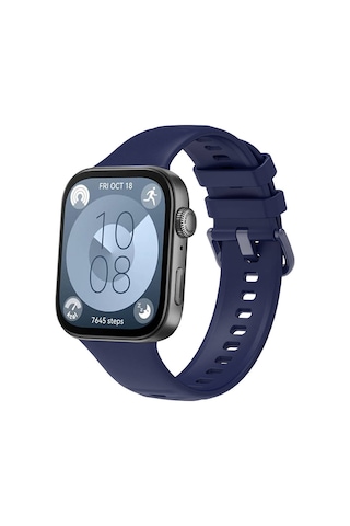 Zore Huawei Watch Fit 3 Band Serisi Klasik Kordon Silikon Strap Kayış-lacivert