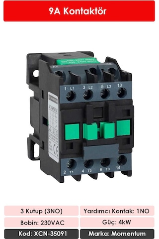 Momentum Kontaktör 9A 4kW 1NO XCN-35091