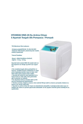Hyundaı Hnd-35 Su Arıtma Cihazı Montajhariç