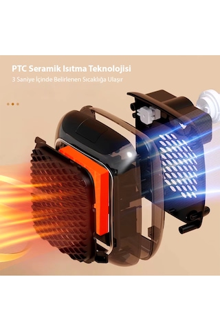800 Watt Priz Tipi Uzaktan Kumandalı Taşınabilir Isıtıcı Zamanla