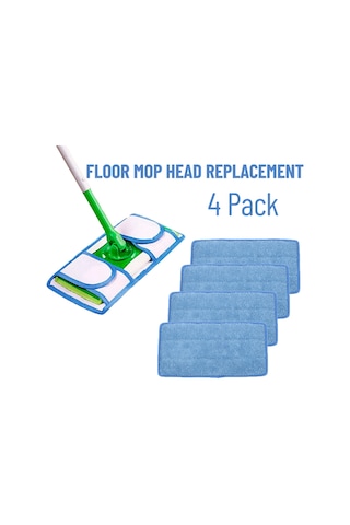Shineyee Mikrofiber Zemin Temizlik Mop Ucu Değişimi - Mavi, 4 Adet, Bağcıklı Küçük Tip, 30x15cm C0100226