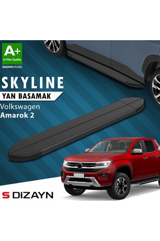S-dizayn Vw Amarok 2 Skyline Siyah Yan Basamak 203 Cm 2023 Üzeri A+ Kalite