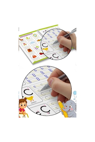 Oluklu Alfabe Kitabı / Uçan Sihirli Kalem Ve Kalem Tutucu Hediyeli / 3+