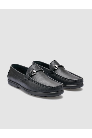 Cabani Atina %100 Hakiki Deri Siyah Toka Detaylı Erkek Loafer