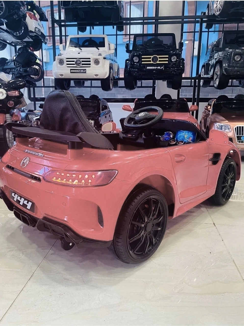444 Gtr Sport Akülü Araba 12v Uzaktan Kumandalı Akülü Çocuk Araçları Pembe Pembe