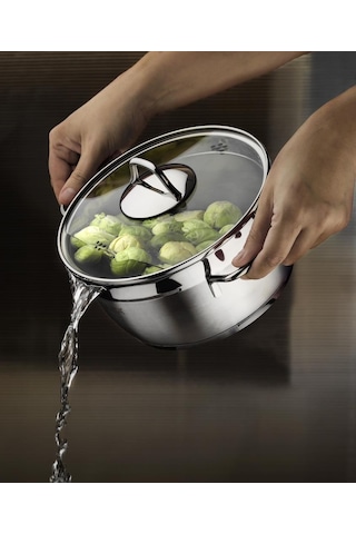 Olika Zeus 8 Parça Süzgeçli Çelik Tencere Seti Çelik