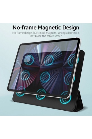 Yunboo 11 İnç İpad Uyumlu Uyumlu Pro 2020/2021 İçin Manyetik Tablet Kılıfı - Çıkarılabilir Tokalı Pu Deri Kılıf Pembe Diğer Diğer