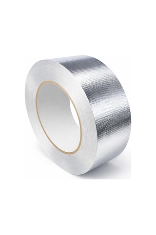 Fiberglas Çok Amaçlı Gümüş Renk Yanmaz Bant Gümüş Renk Kendinden Yapışkanlı 30 Metre 50 Mm