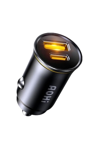 Superauto Araç İçi Şarjı, 2 Portlu Pd 65w Type-c To Type-c, Usb, Hızlı Şarj Çakmaklık Adaptörü, Siyah