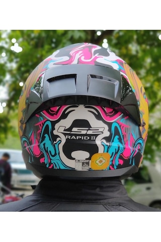 LS2 Rapid 2 Race Cyberg Fullface Siyah Camlı Motosiklet Kaskı Mor