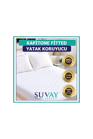Suvay Kapitone Fitted Yatak Koruyucu Alez Pamuklu Yatak Alezi