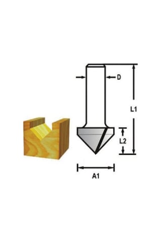 Topshop Th14477 V Kanal Kompozit Freze Bıçağı 14 Mm