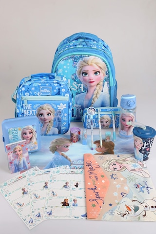 X Dekomus Lisanslı "ıce Queen Collection" Elsa Frozen Full Kırtasiye Seti Okul,kalem Ve Beslenme Çantası,beslenme Kabı,500 Ml Matara Seti Altın
