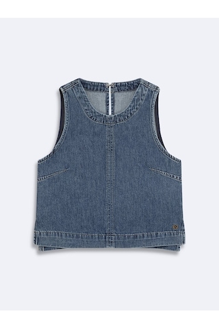 Ltb Ivalına Crop Jean Mavi Bluz Mavi L