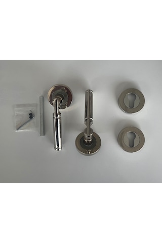 Nikel Parçalı Yale Kapı Kolu Ön - Arka Takım