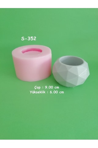 Yuvarlak Geometrik Saksı Silikon Kalıp