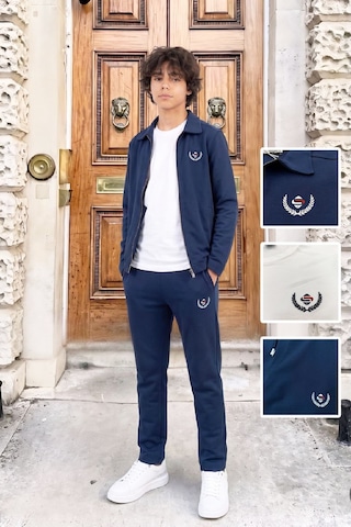Modanino Erkek Çocuk 3'lü Takım Ceket+t-shirt+alt 6-16 Yaş 12770smp Koyu Lacivert