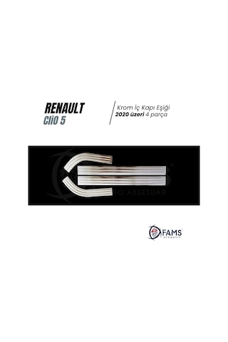 Renault Clio 5 Hb Krom İç Kapı Eşiği 4 Prç. 2020 ve Üzeri P.Çelik