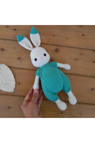 Amigurumi Tulumlu Tavşan Mint Yeşili
