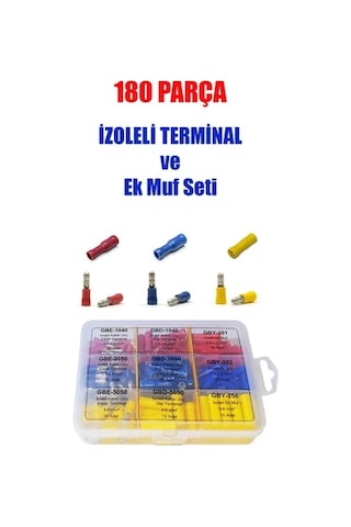 180 Parça Izoleli Dişi-Erkek Terminal Ve Ek Muf Seti