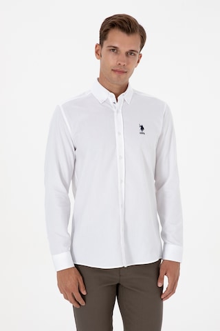 U.s. Polo Assn. Erkek Beyaz Gömlek Desenli 50316662-vr013 Beyaz