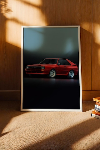 Saturn Audi Sport Quattro Araba Çerçeveli Tablo Erkek Odası Ve Garaj Dekoru Classic Car Collection