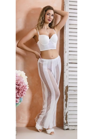 Naam Bralet, Pantolon Ve Slip Takım Ekru Çok Renkli