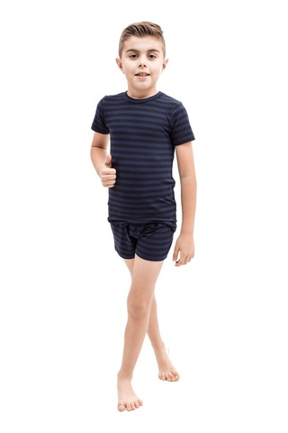 The Don Aile Lacivert-Siyah Çizgili Erkek Atlet Takımı [Atl] (9-1
