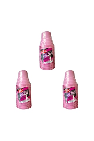Roll-up Party Dreams Parti Davet Piknik Renkli Plastik Sert Mika Bardak - Pembe - 25'li 3 Paket Pembe