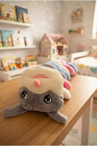 Peluş Tırtıl 85cm Sevimli Konforlu: Peluş Uyku Yastığı Ve Sarılma Arkadaşı Dekoratif Oyuncak Pembe