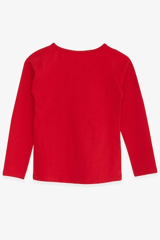Breeze Kız Çocuk Uzun Kollu Tişört Pullu Ay Yıldız 4-14 Yaş, Kırmızı Kırmızı