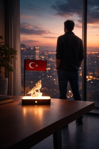 Türkiye Bayrak Dekoru Kişiselleştirilebilir Led Tabanlı Masa Üstü Manifest Hediyelik Ofis Ev Dekoru 3d Baskı Özel Tasarım 1
