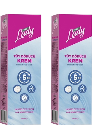 Derby Lady Tüy Dökücü Krem Hassas Ciltler İçin 100 Ml X 2 Adet