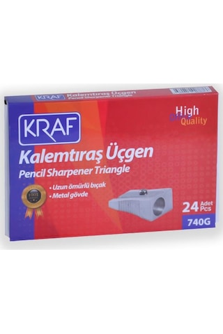 Kraf Metal Kalemtıraş Üçgen 24lü 740g
