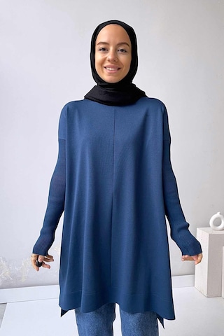 Mira Merserize Tunik - Petrol Mavi Petrol Mavi