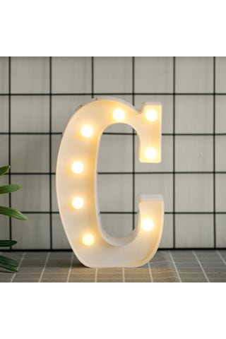 Symbee Led Harf Işığı C - Pvc Malzeme, Isı Beyaz Işık, Ev Dekorasyonu, Özel Günler, Romantik Atmosfer, Masaüstü/sinema Pil Dahil Değil Diğer