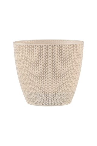 Anafor Saksılık Siyah 25 Cm Krem Saksı