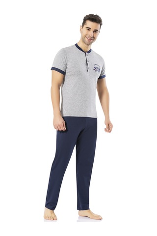 Erdem Gri Erkek 3'lü Yazlık Pijama Takımı 2022-43 Gri