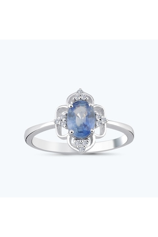 Altınbaş Pırlanta Safir Oval Yüzük Mkm478s-14k