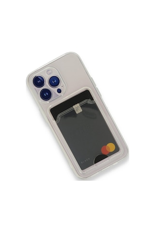 FitCase Apple Uyumlu iPhone 13 Pro Max Kılıf Cardy Şeffaf Kartlık Cepli Kapak