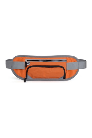 Geeksen Koşu Ve Spor İçin Hafif Su Şişeli Bel Çantası - Portakal Renk Çok Renkli
