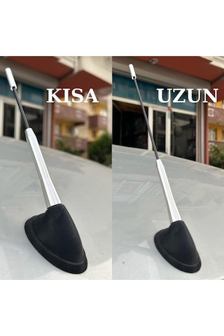 Oto Anten Krom Tavan Anteni Ve Gövde Takımı Uzun Kısa Ayarlanabilir Tüm Araçlara Uyar