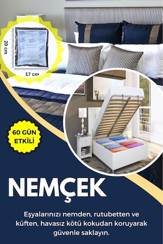 Nemçek Nem Alıcı Rutubet Giderici Küf Önleyici Koku Giderici Korozyon Önleyici 1250 Gr 5 Paket