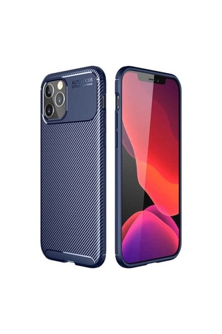 Apple Uyumlu iPhone 12 Pro Max Kılıf Zore Negro Silikon Kapak Lacivert