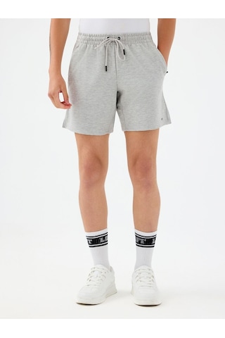 Regular Fit Erkek Şort Gri Melanj