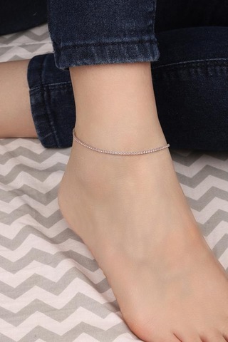 1,5 Mm Pembe Taşlı Gümüş Suyolu Halhal