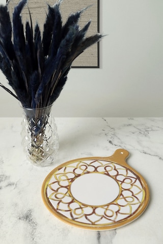 Keramika Worn Gold Peynir Sunum Tabağı 26 Cm 22968 Çok Renkli