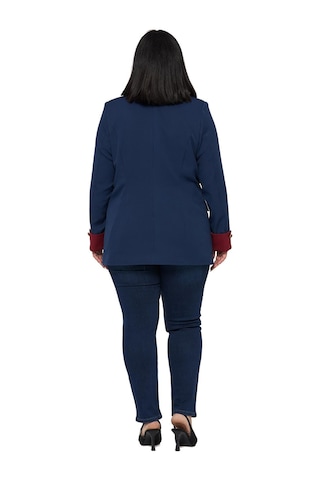 Disentis Büyük Beden Manşeti Kumaş Garnili Düğme Detaylı Astarlı Lacivert Bordo Blazer Ceket Lacivert Bordo