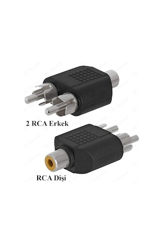RCA Dişi - 2 RCA Erkek Y Splitter Ses Adaptörü Dönüştürücü