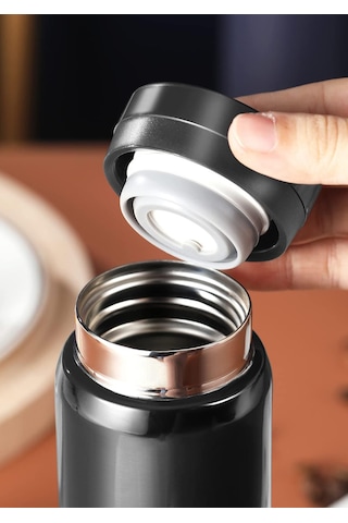 Minimo Mini Termos Paslanmaz Çelik Su Termos, Kaliteli Vakum Termos 200 Ml Siyah